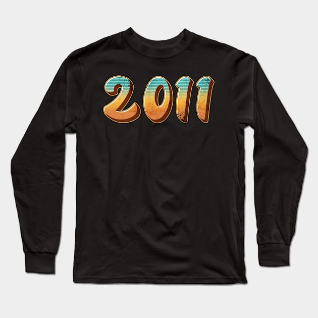 Retro 2011 Long Sleeve T-Shirt by The Urban Attire Co.